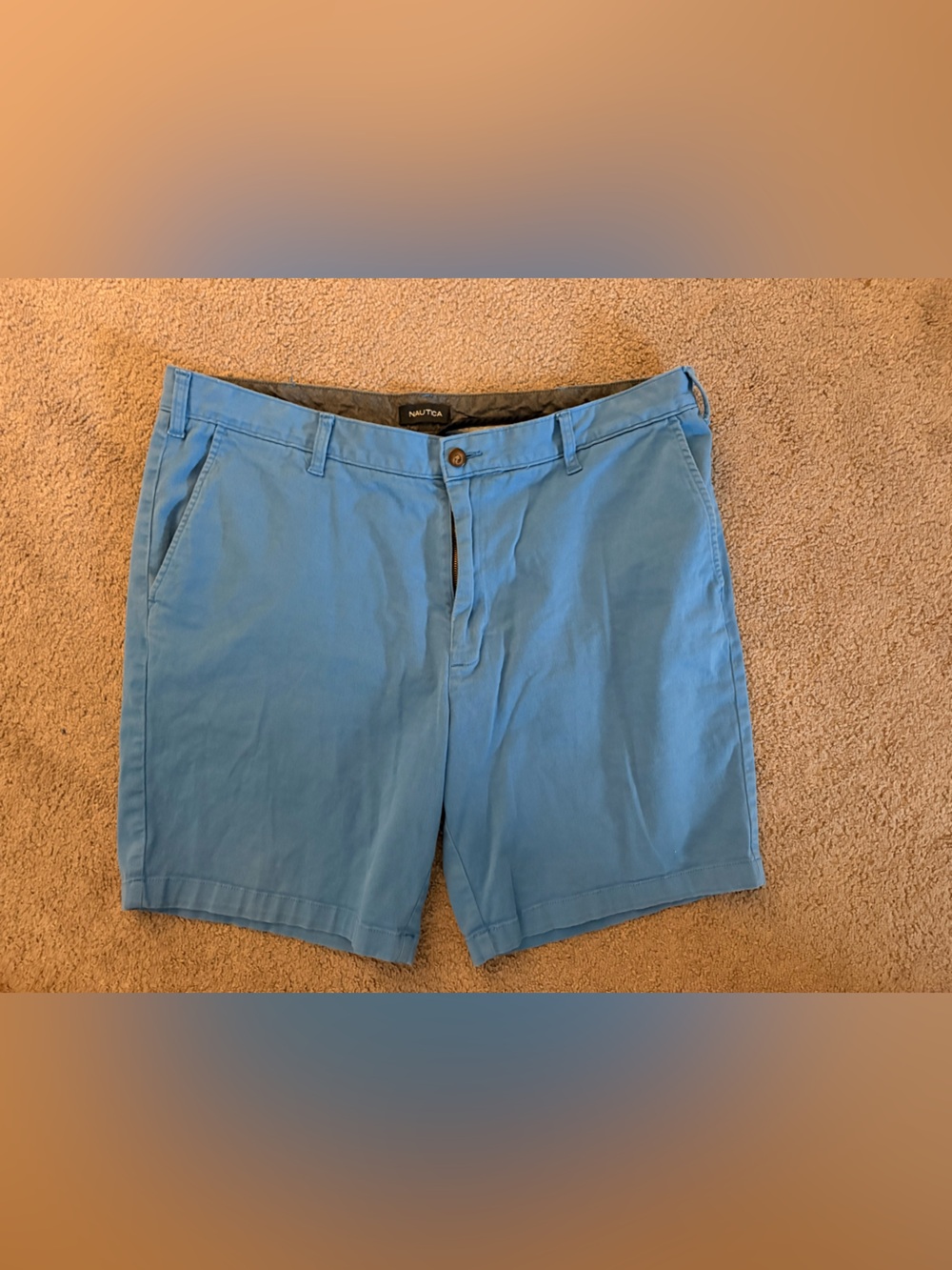 Nautica Light Blue Men’s Flat-Front Shorts